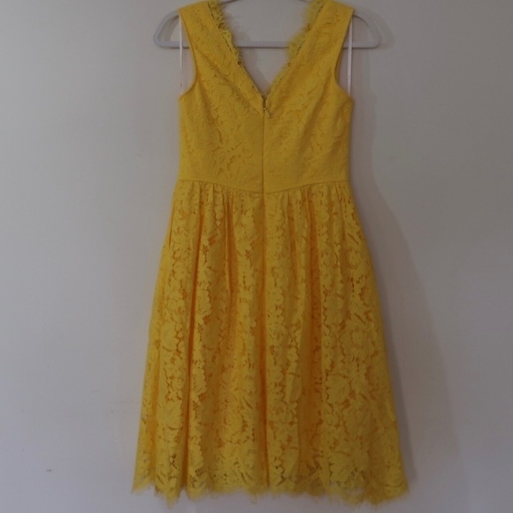 LULU'S Love Swept Yellow Lace Midi Skater Dress - Picture 12 of 12